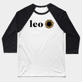 Leo Retro Sunflower Zodiac Baseball T-Shirt